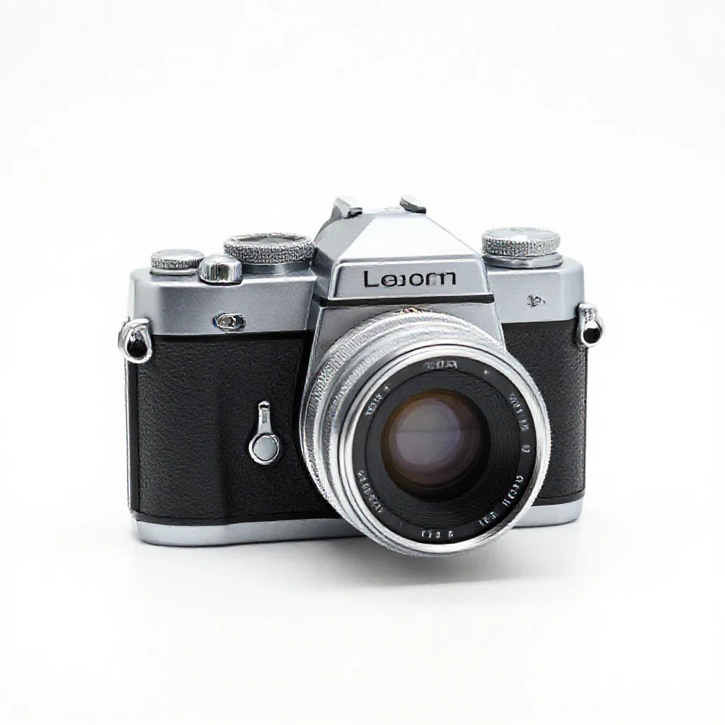 Twin-lens reflex camera isolated on a white background