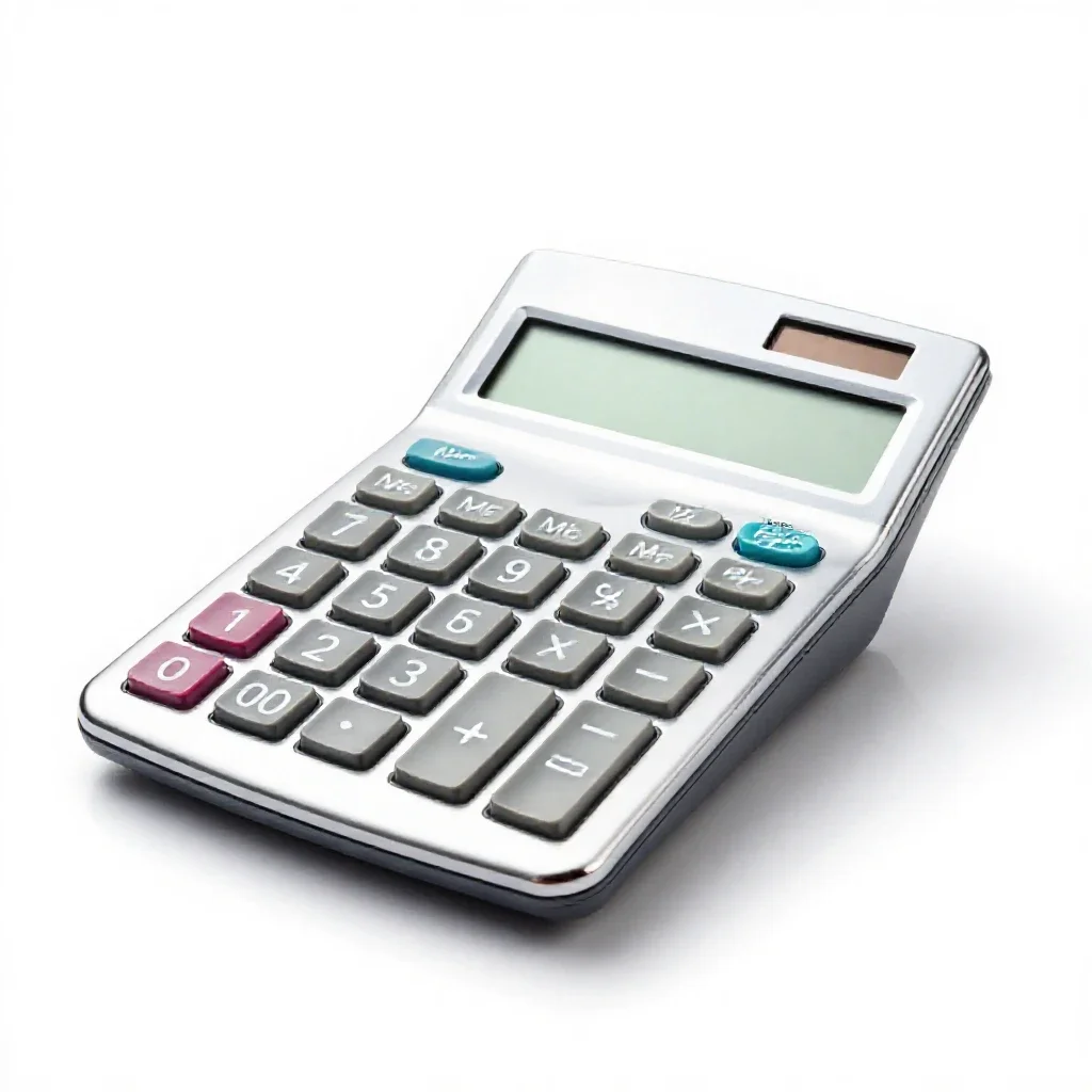 Electronic calculator isolated on a white background
