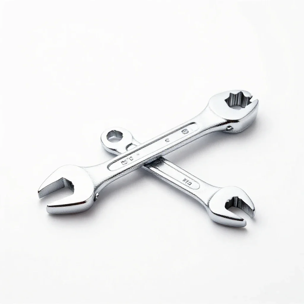 Socket wrench set in a case isolated on a white background