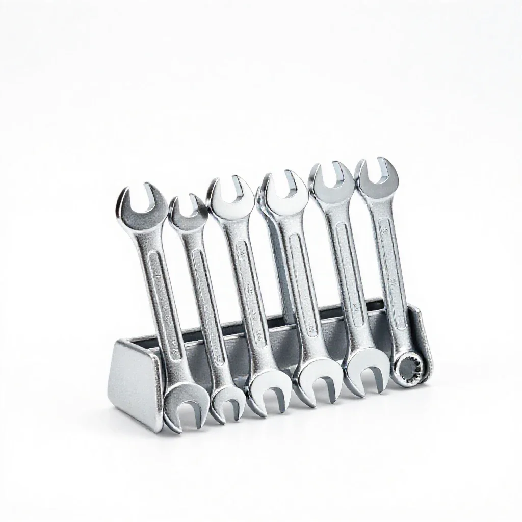 Tool roll of wrenches isolated on a white background