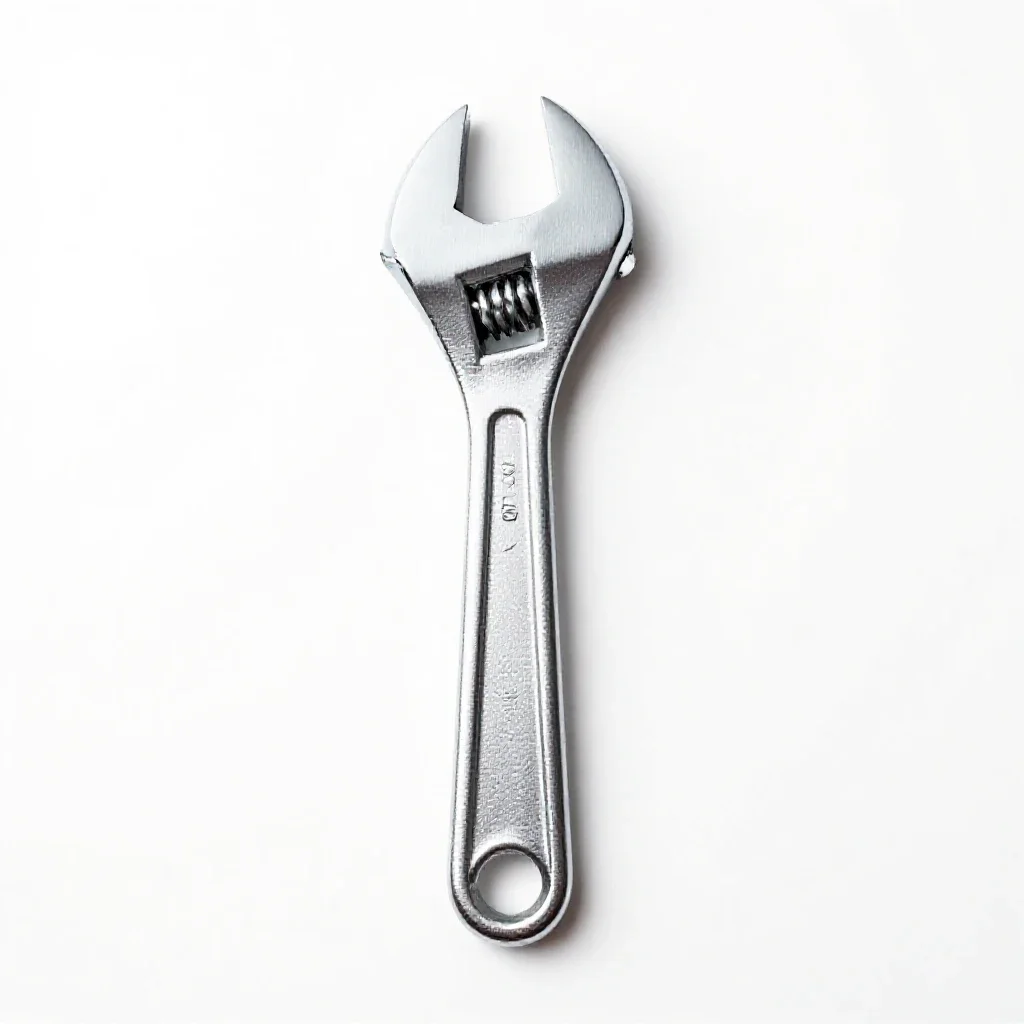 Adjustable wrench isolated on a white background