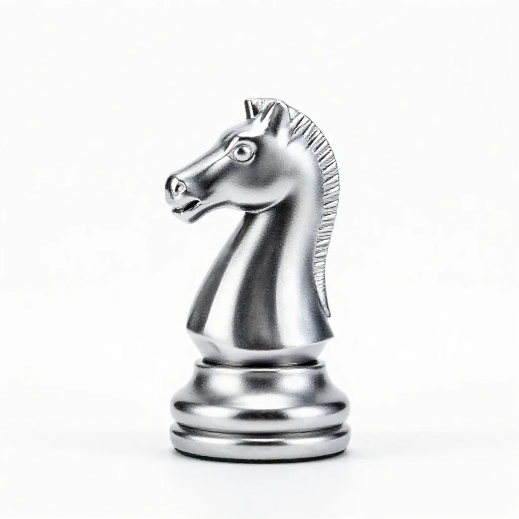 Chess knight piece isolated on a white background