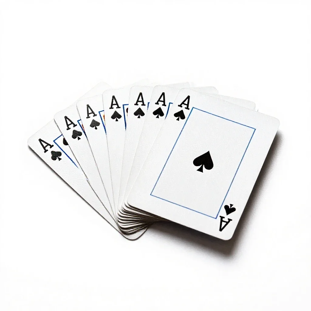 Deck of playing cards fanned out isolated on a white background