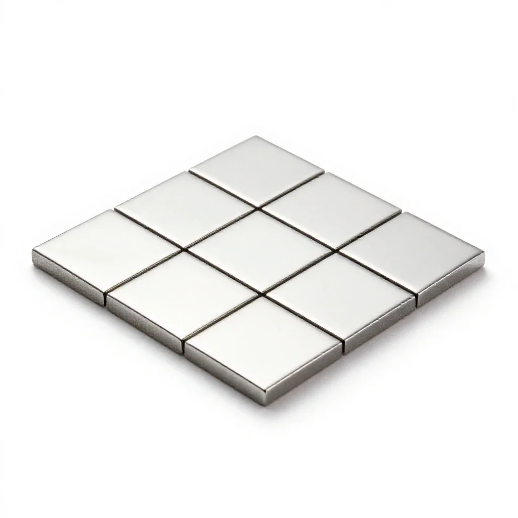Magnetic tile set isolated on a white background