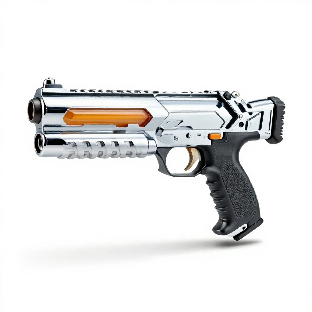 Nerf-style blaster isolated on a white background