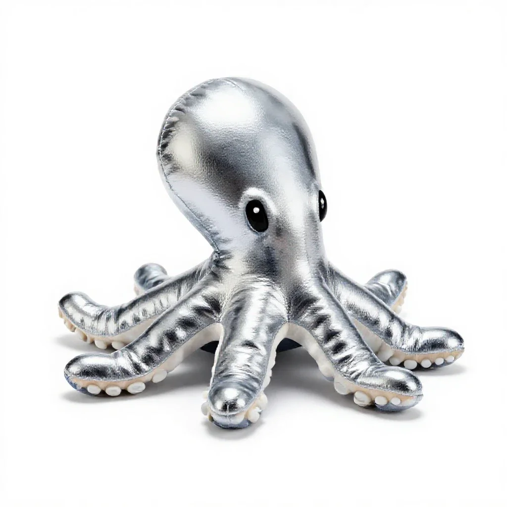Plush octopus isolated on a white background