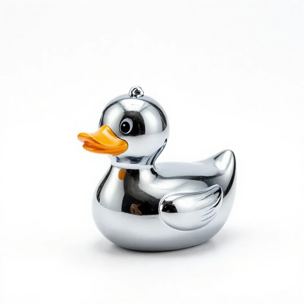 Pull-along duck toy isolated on a white background