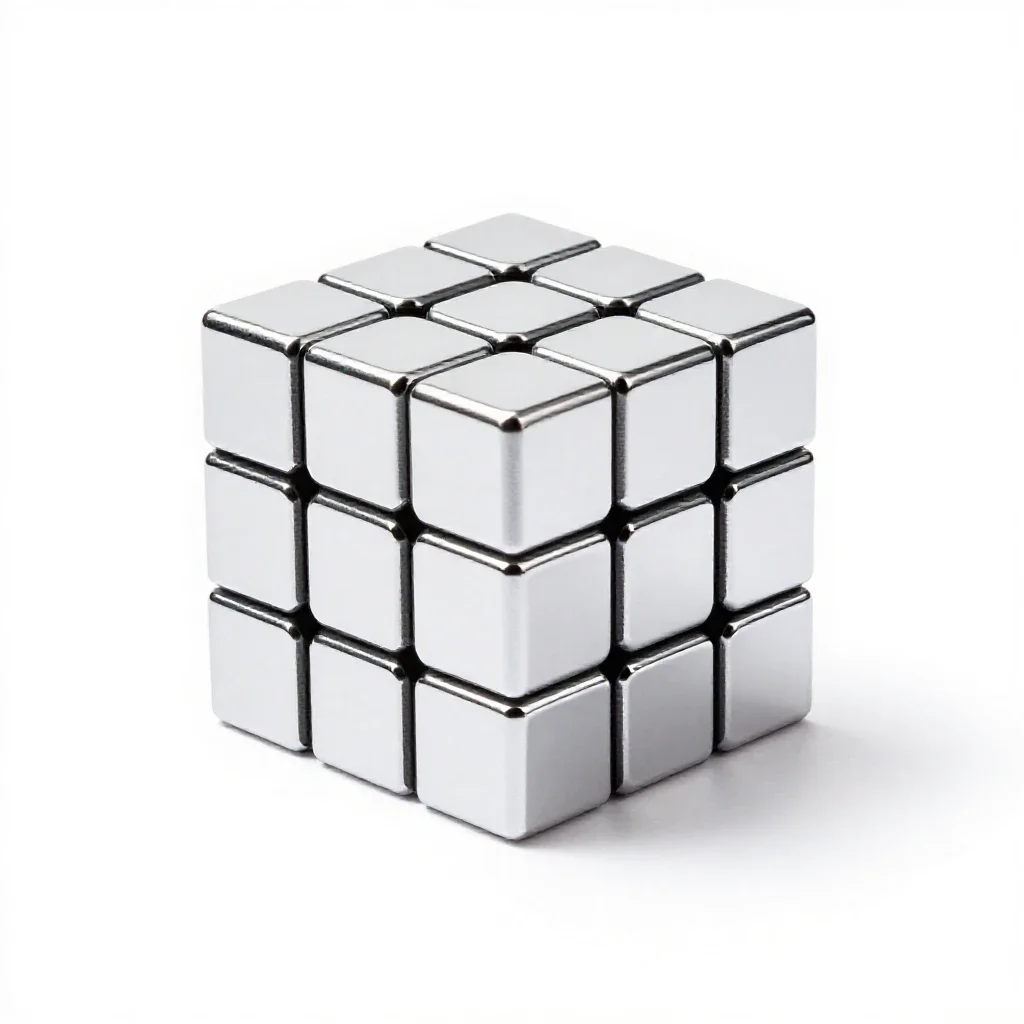 Rubik style twisty puzzle isolated on a white background