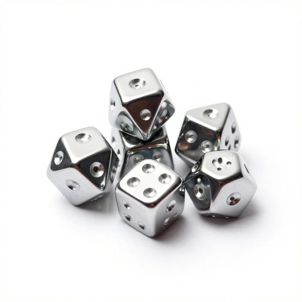 Set of polyhedral dice isolated on a white background