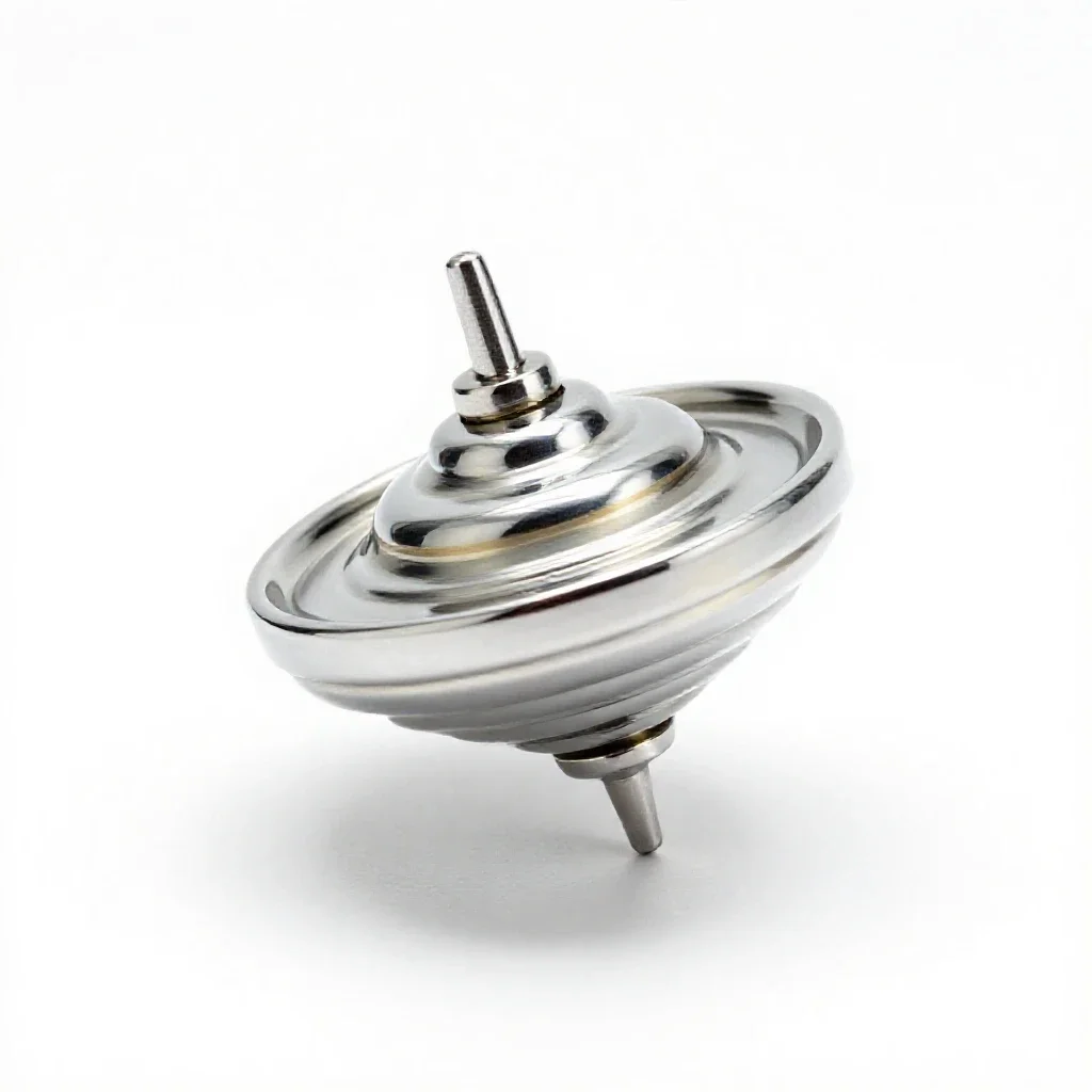 Spinning gyroscope isolated on a white background