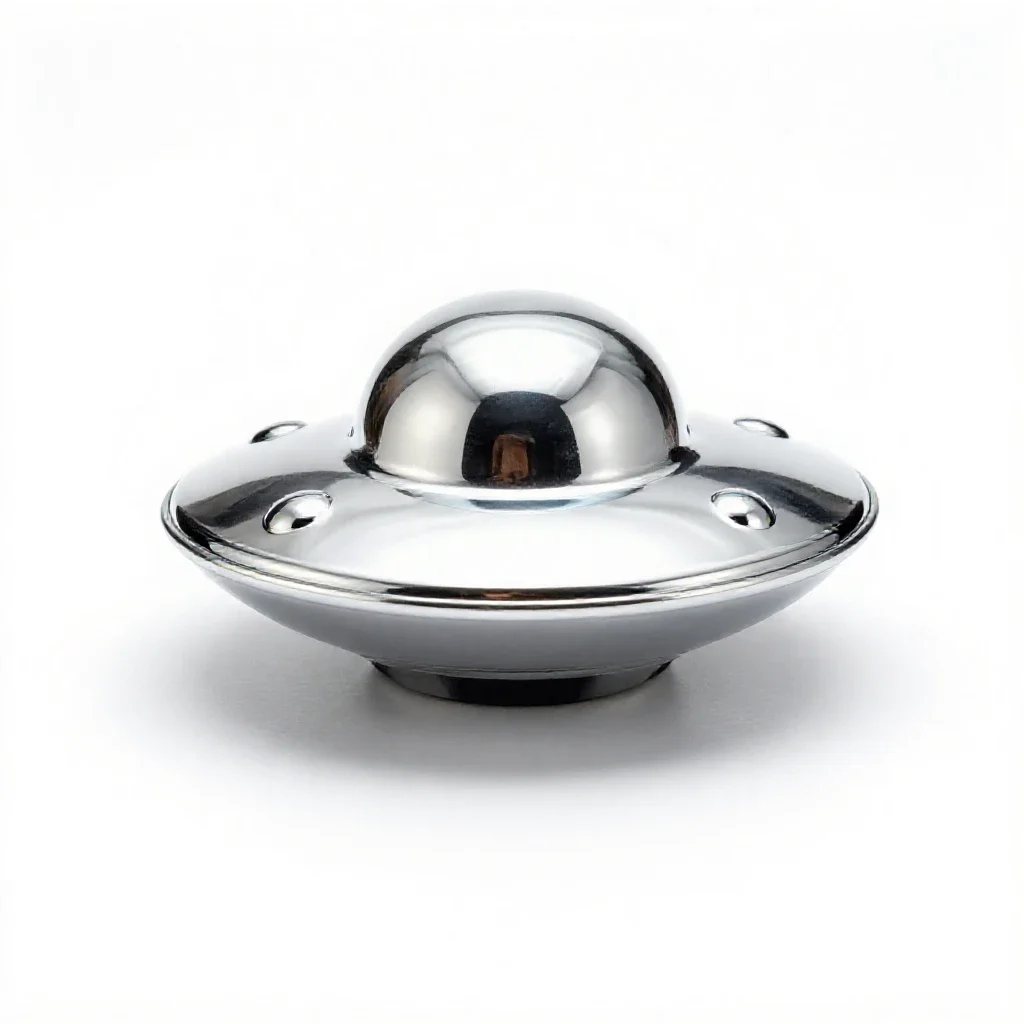 Tin ufo toy isolated on a white background