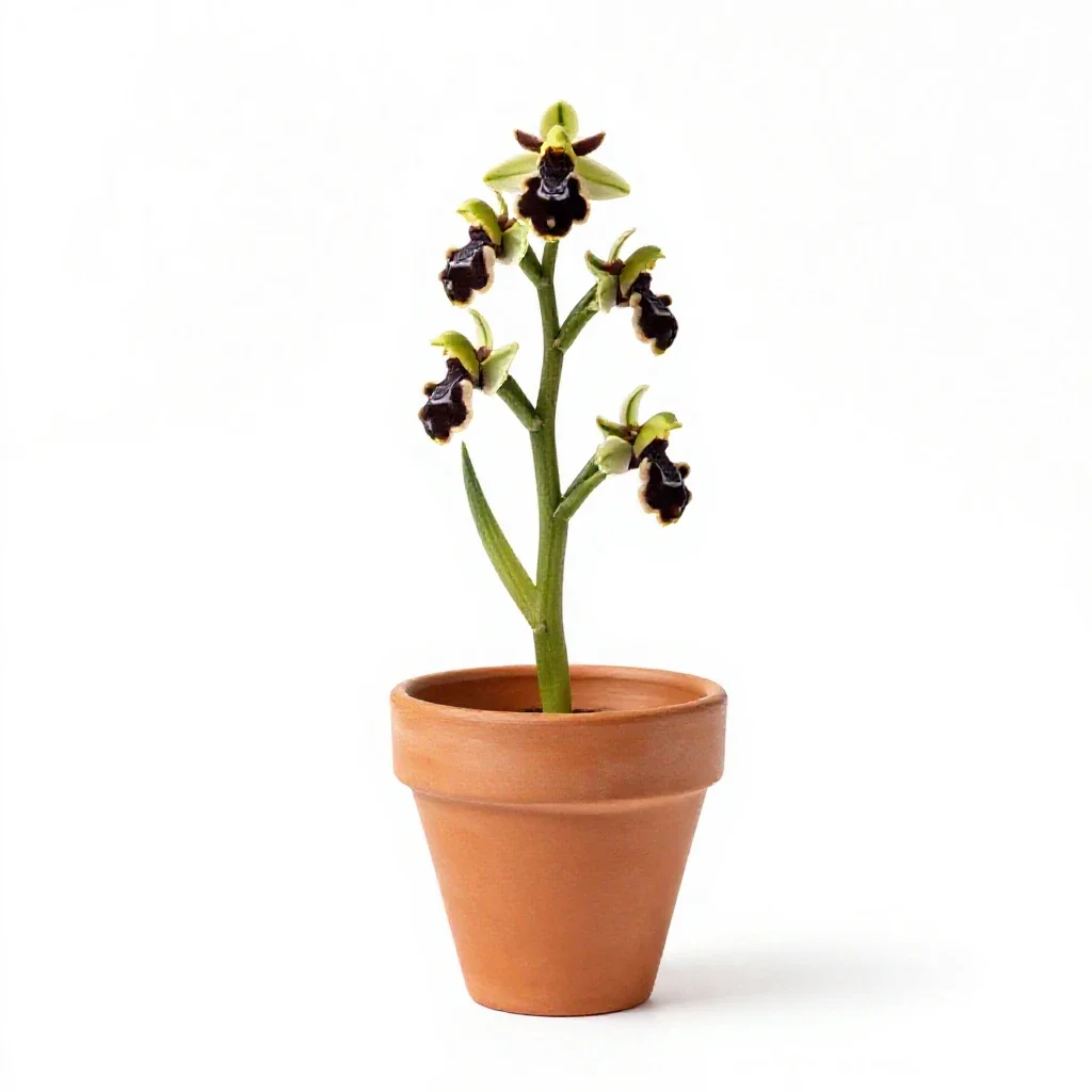Bee orchid isolated on a white background