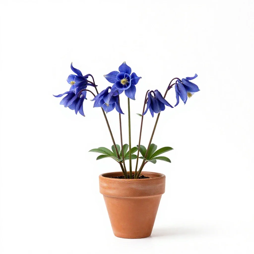 Blue columbine isolated on a white background