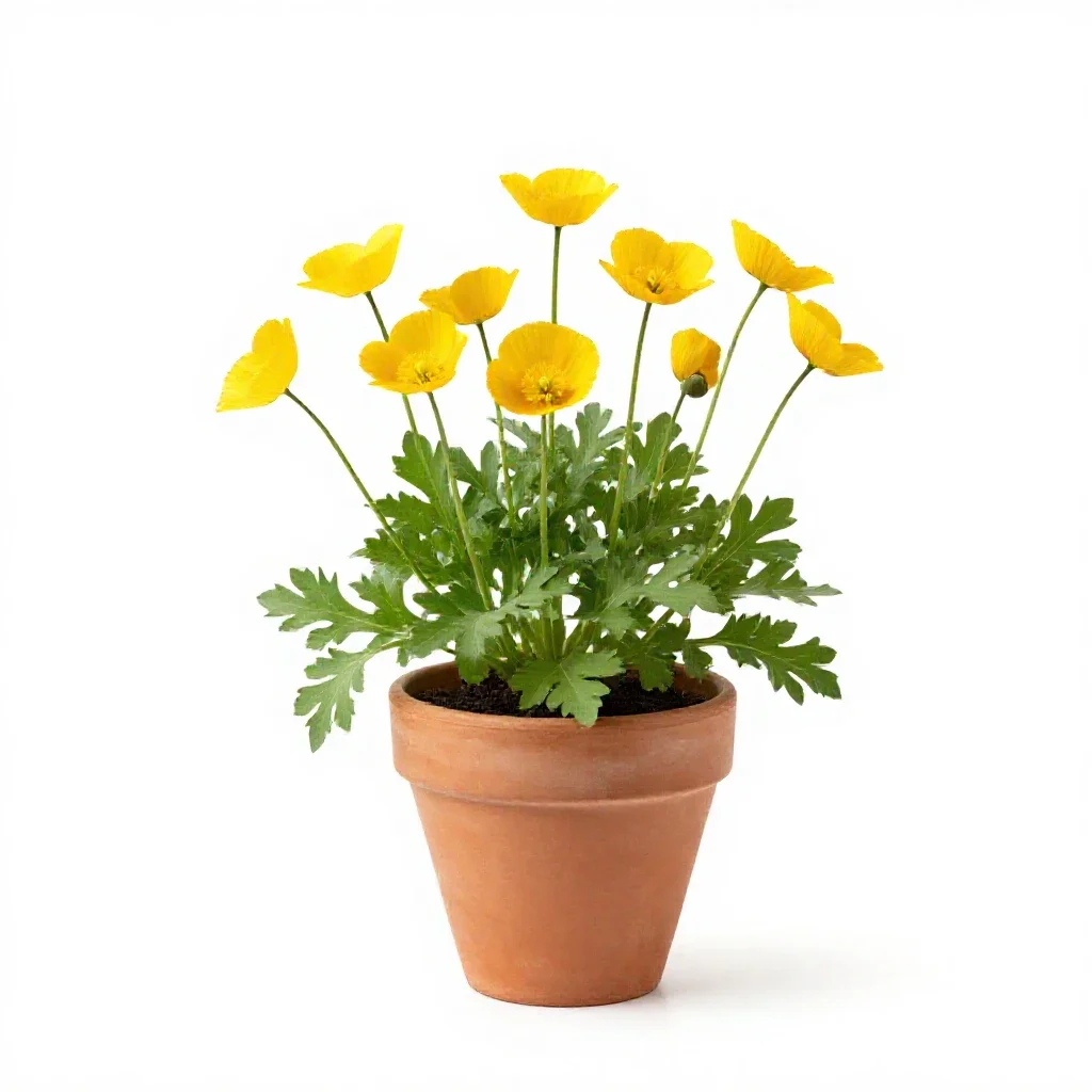 Celandine poppy isolated on a white background