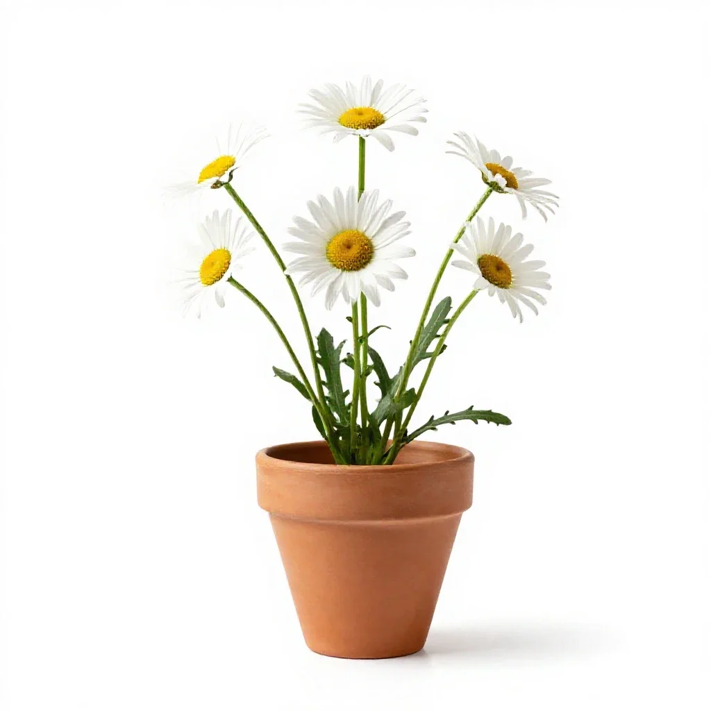 Common daisy isolated on a white background