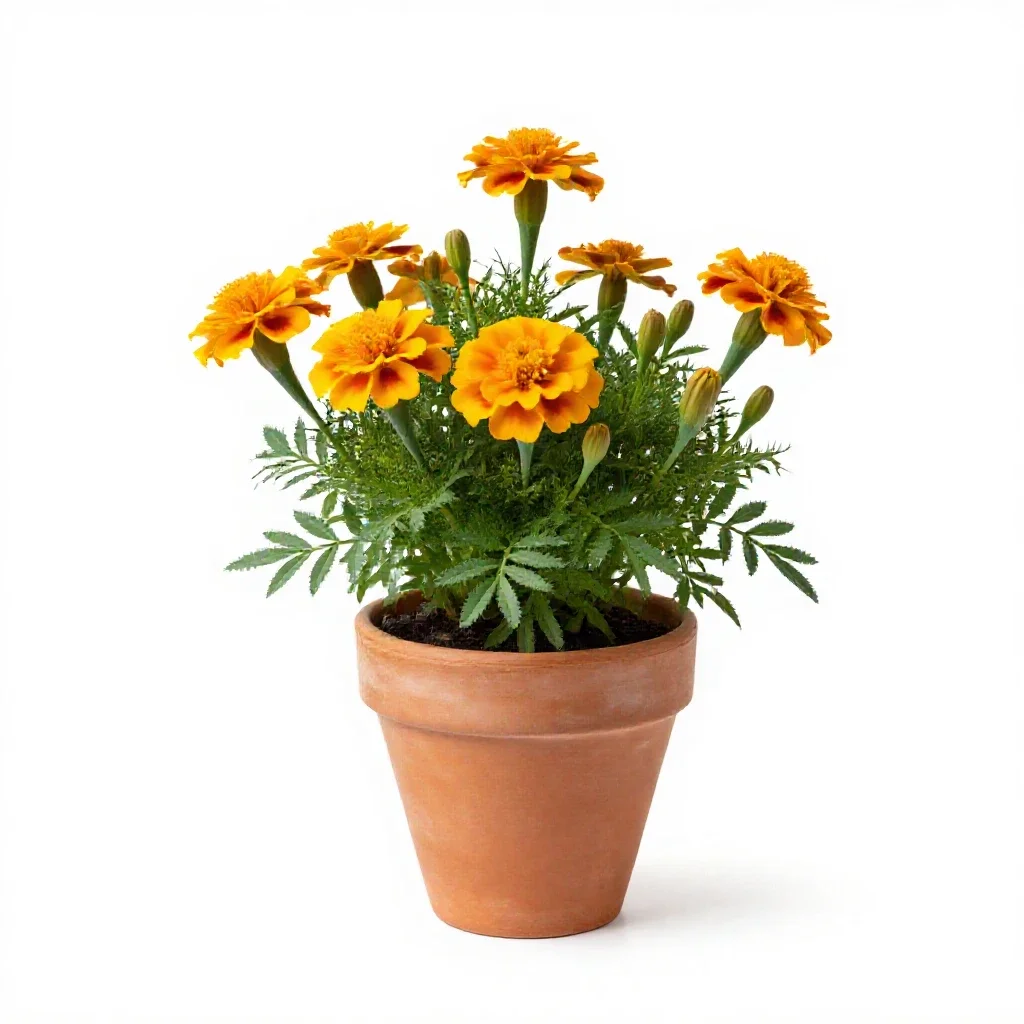 Common marigold isolated on a white background