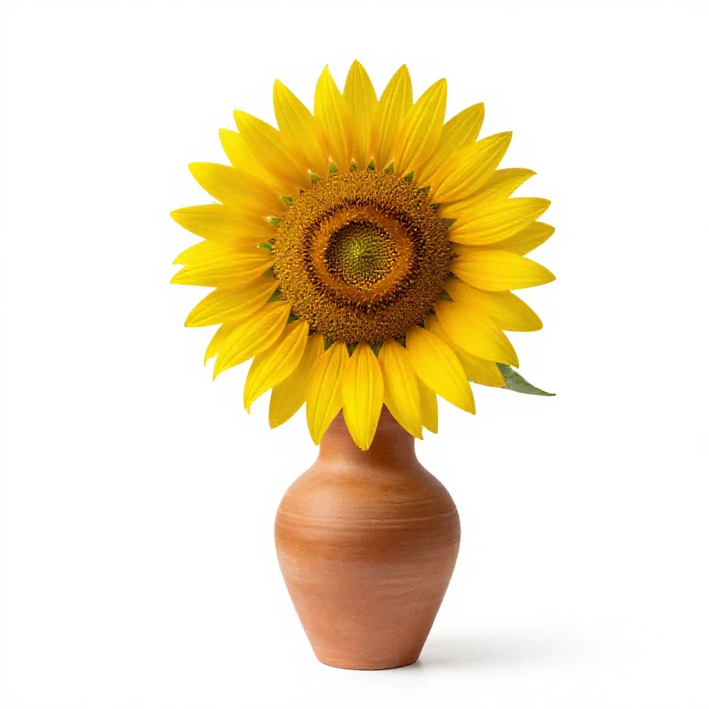 Common sunflower isolated on a white background