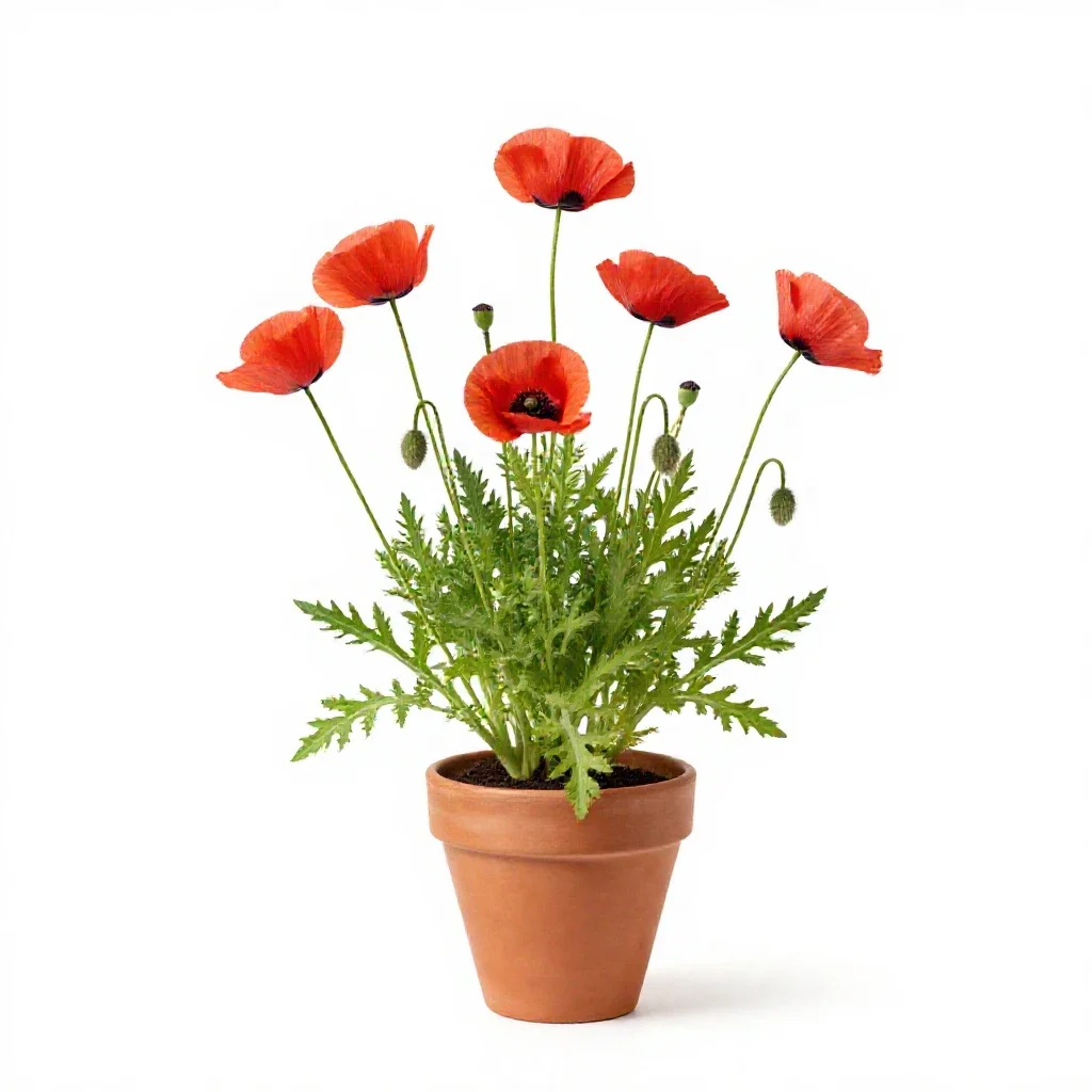 Corn poppy isolated on a white background