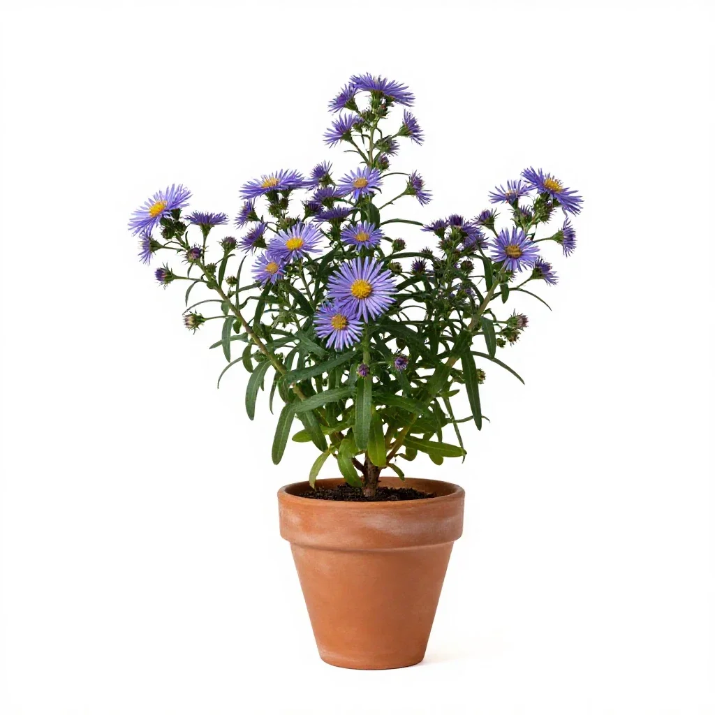 Crooked-stemmed aster isolated on a white background