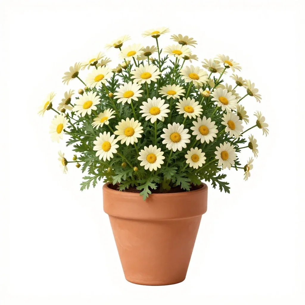 Crown daisy isolated on a white background
