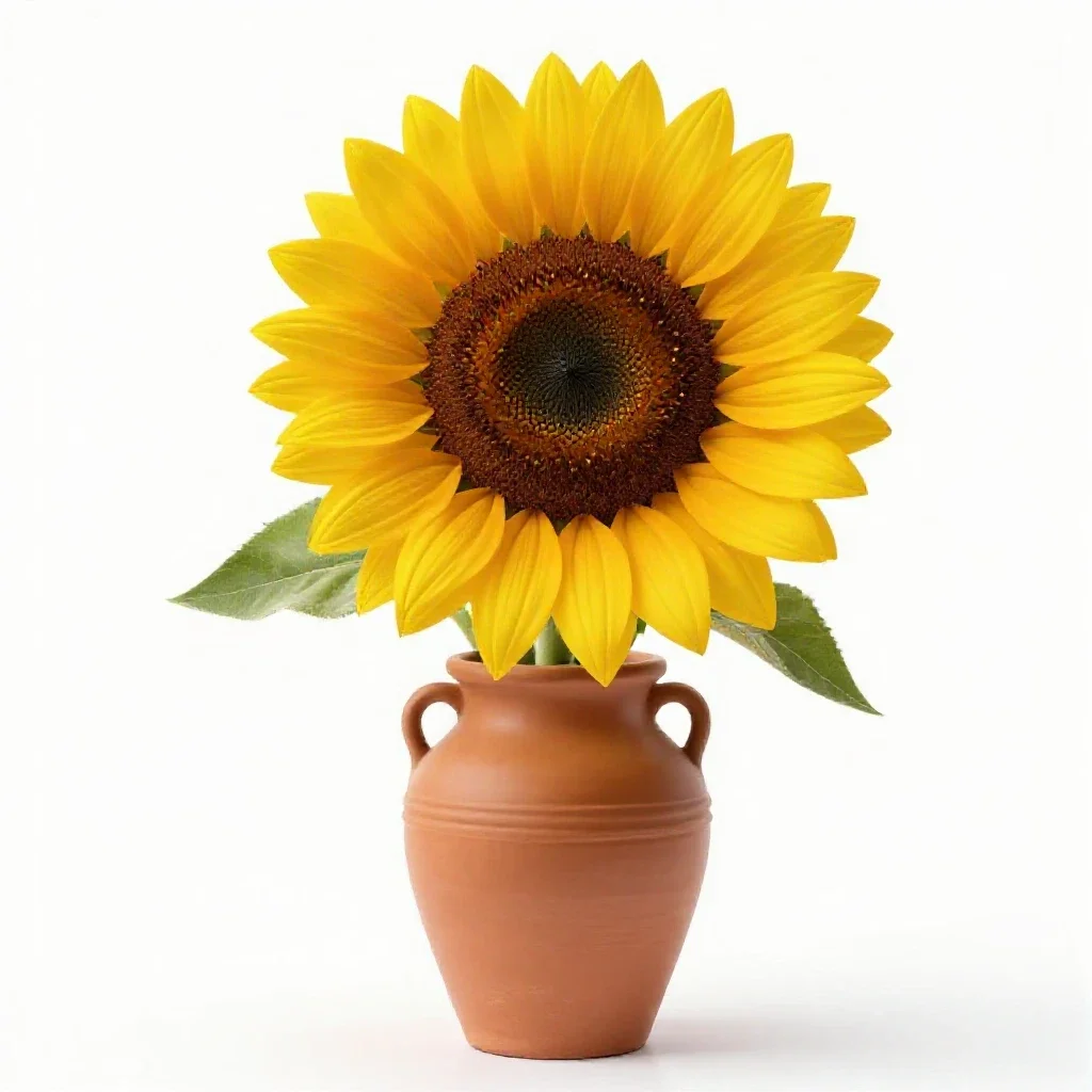 Giant sunflower isolated on a white background
