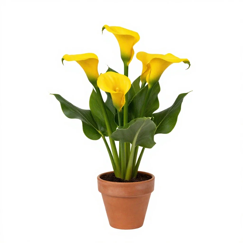 Golden calla isolated on a white background