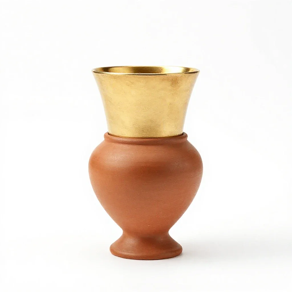 Golden cup isolated on a white background