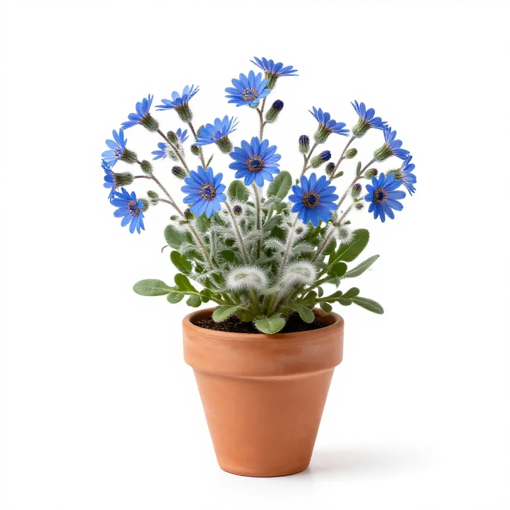 Kingfisher daisy isolated on a white background