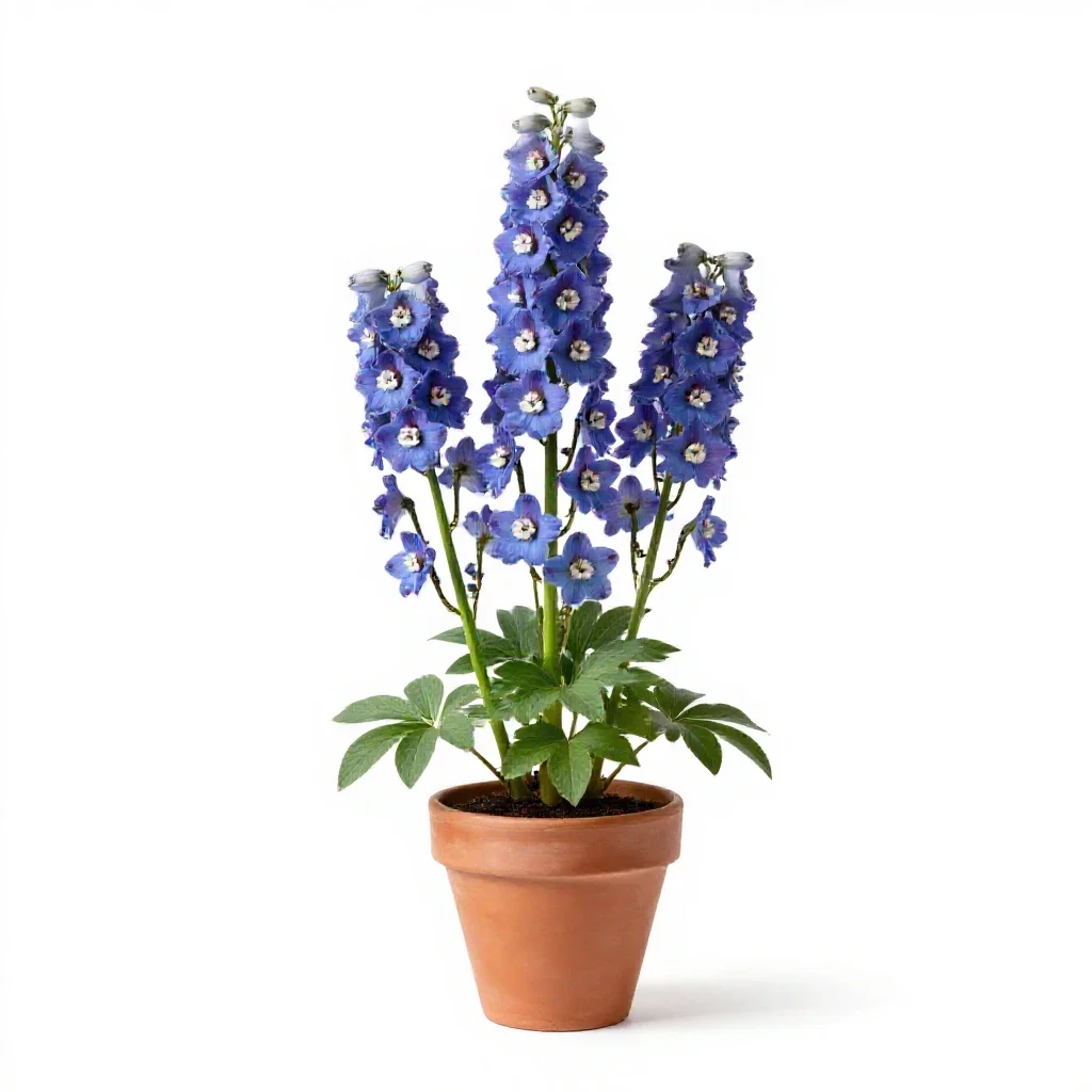 Larkspur isolated on a white background