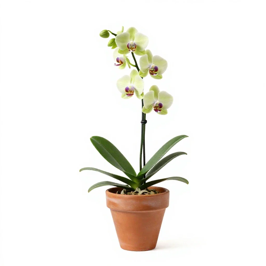Lesser butterfly orchid isolated on a white background