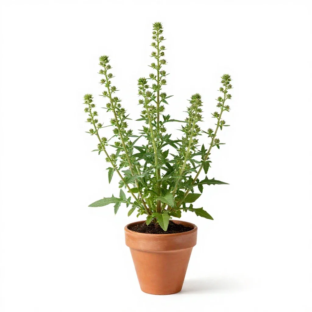 Longheaded thimbleweed isolated on a white background