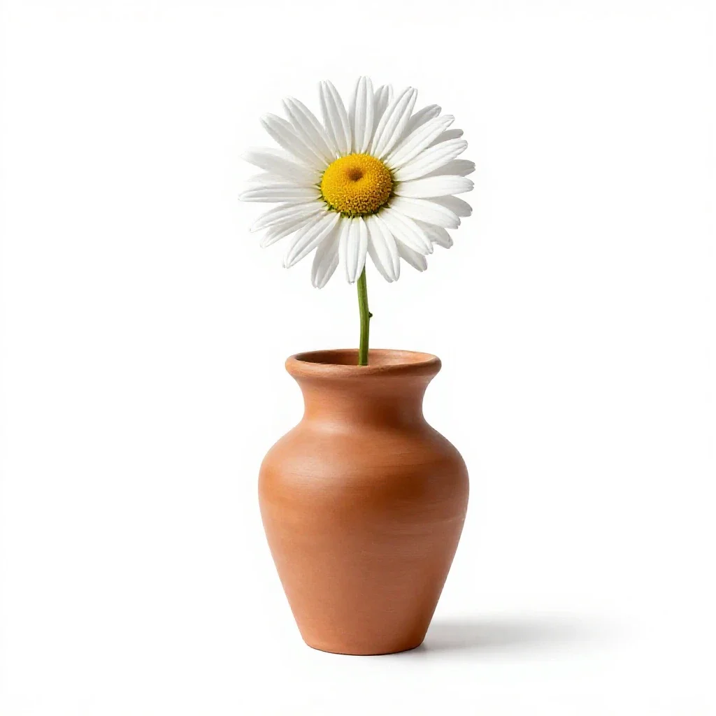 Painted daisy isolated on a white background