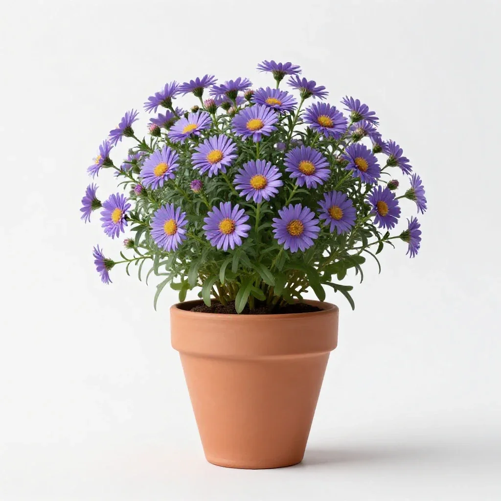 Panicled aster isolated on a white background