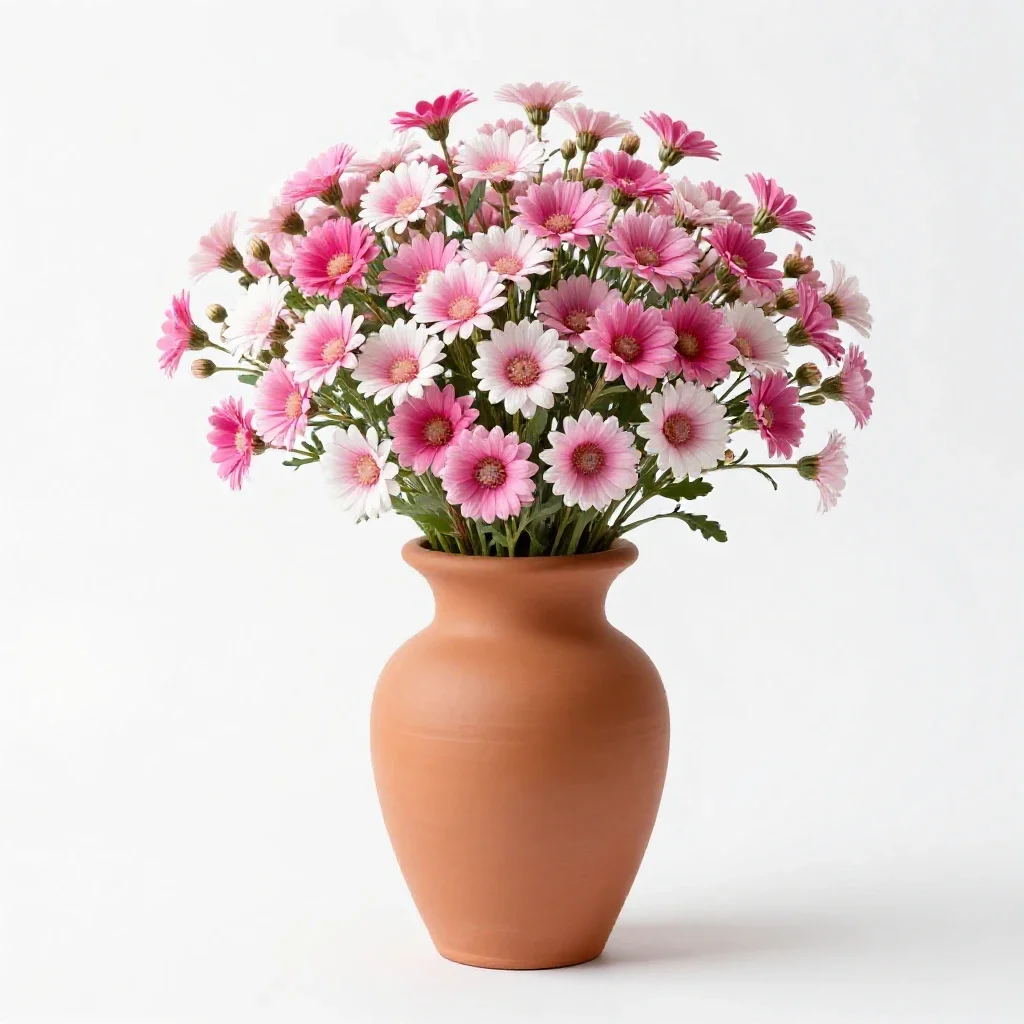 Pink-and-white everlasting isolated on a white background