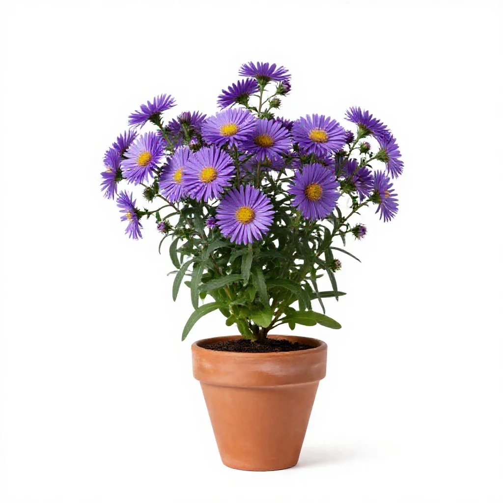 Purple-stemmed aster isolated on a white background
