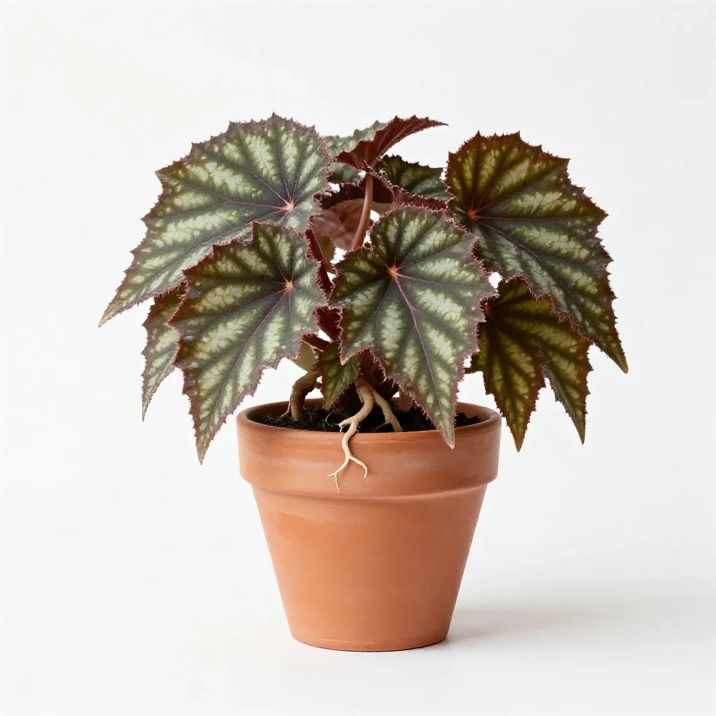 Rhizomatous begonia isolated on a white background