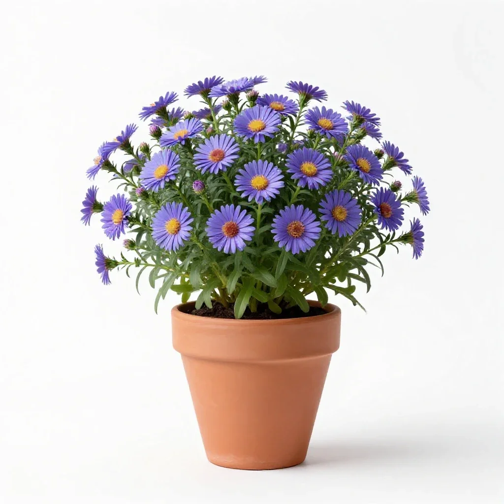 Rush aster isolated on a white background