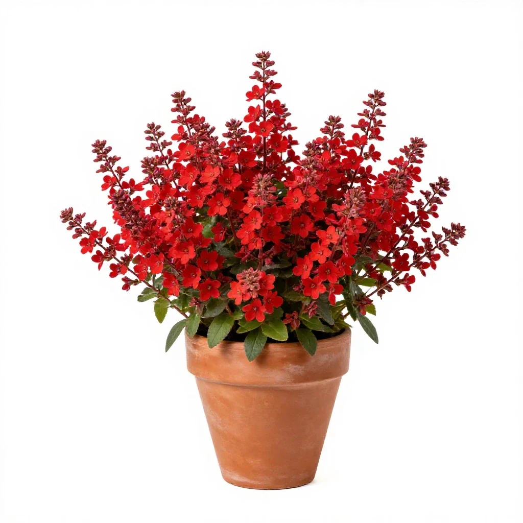 Scarlet lychnis isolated on a white background