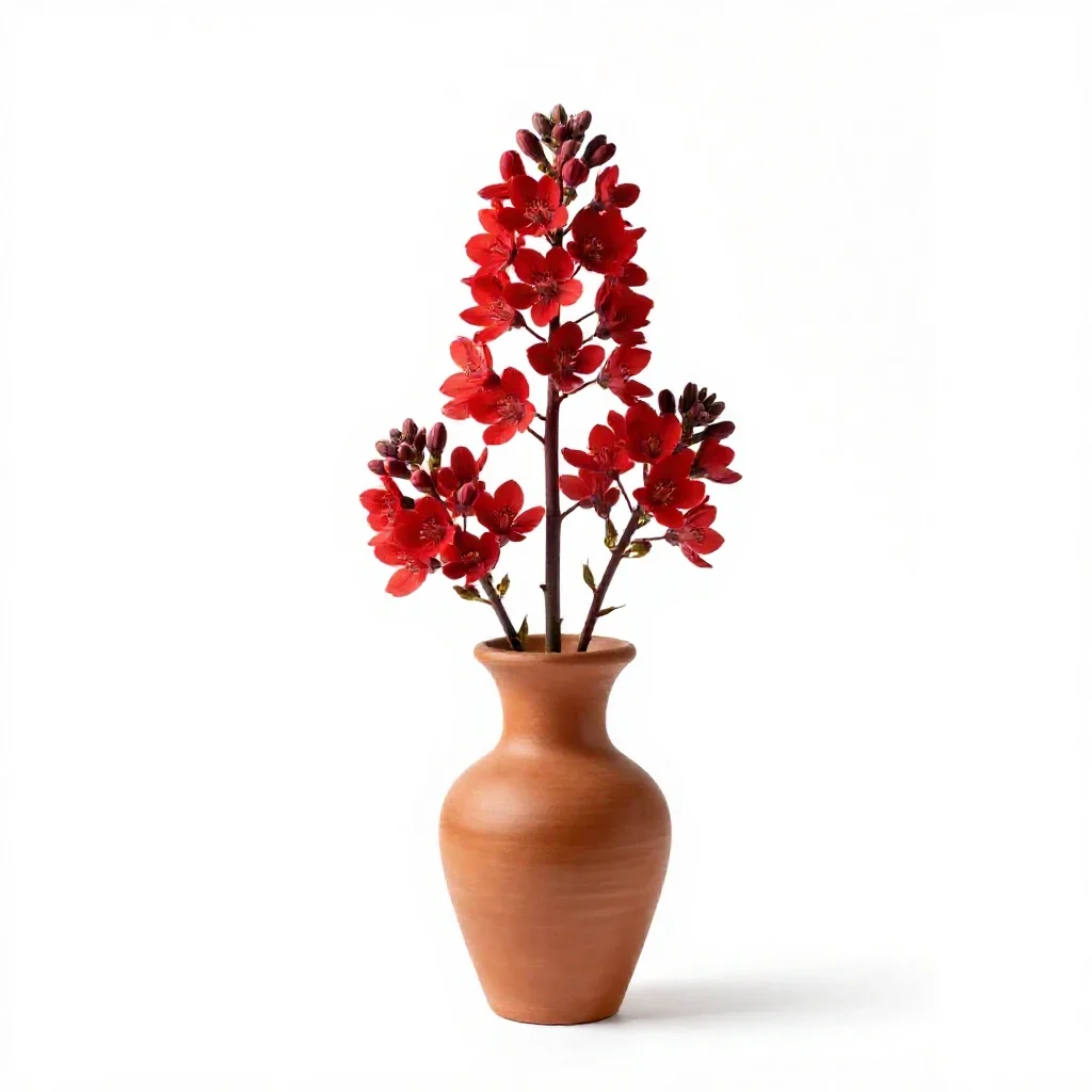 Scarlet musk flower isolated on a white background