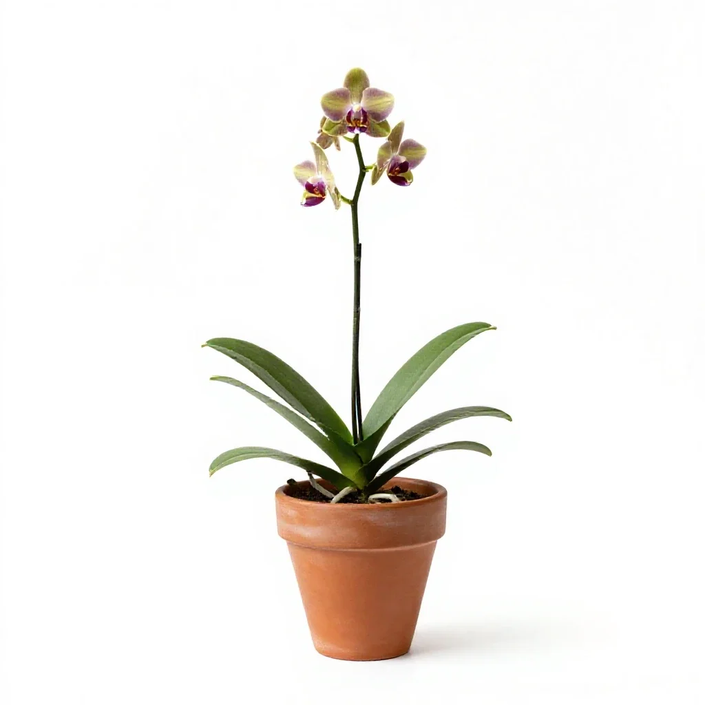 Short-spurred fragrant orchid isolated on a white background