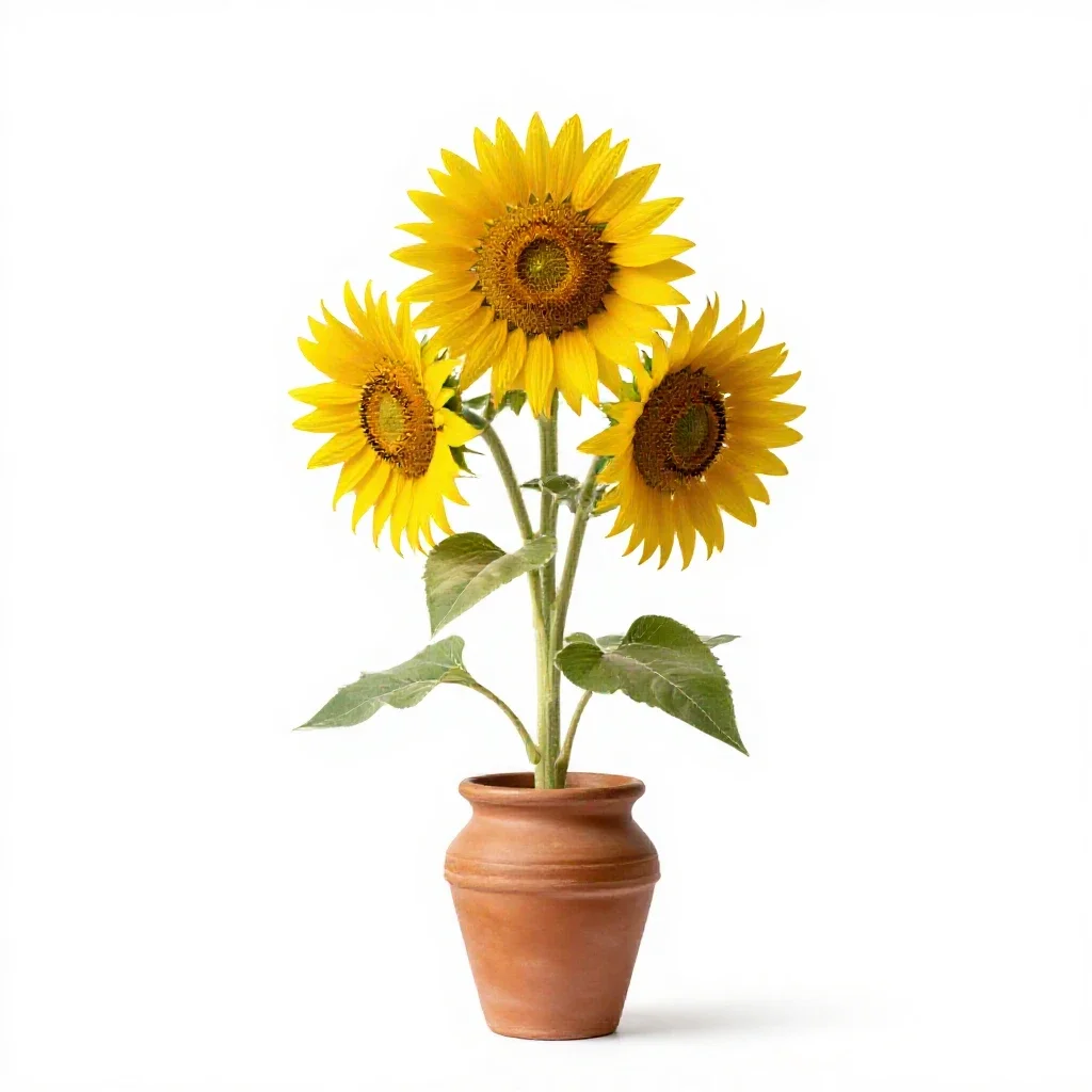 Showy sunflower isolated on a white background