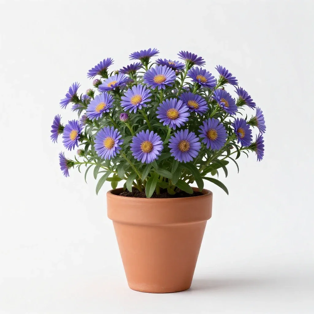 Smooth aster isolated on a white background