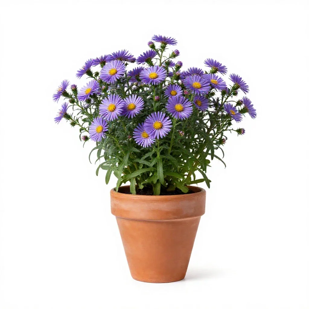 Starved aster isolated on a white background