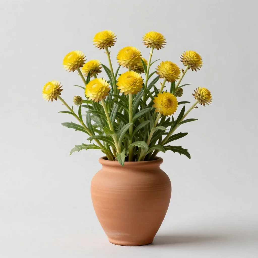 Strawflower isolated on a white background