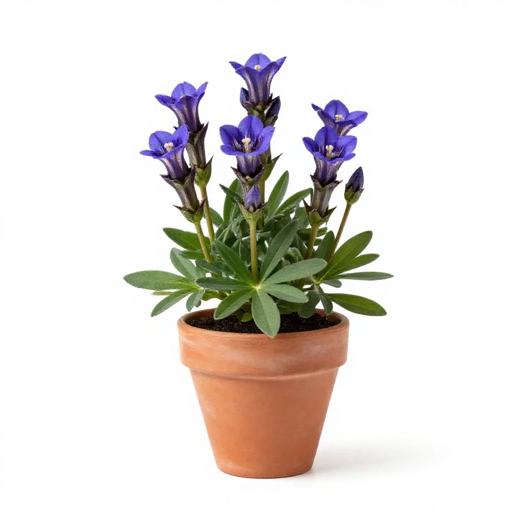 Striped gentian isolated on a white background