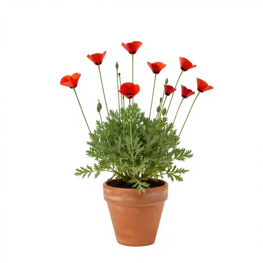 Western poppy isolated on a white background