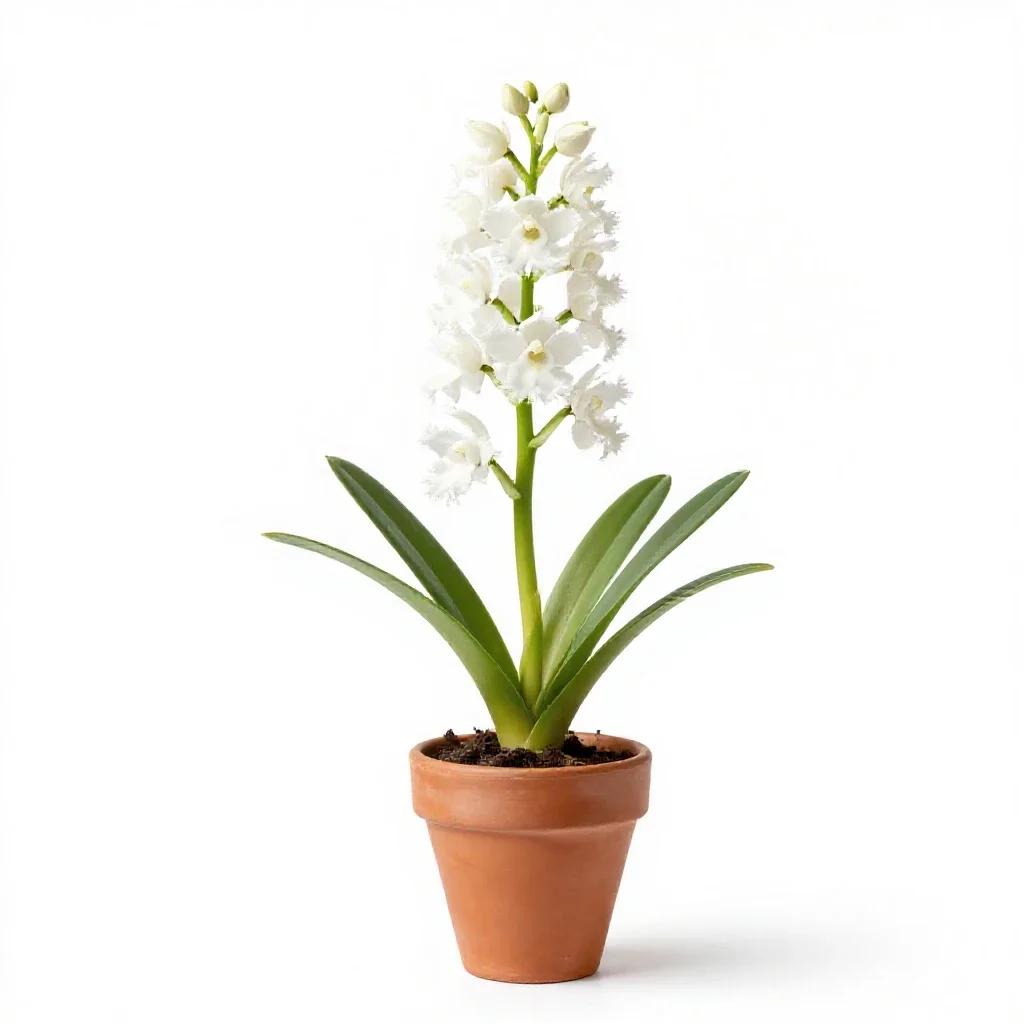 White fringed orchis isolated on a white background