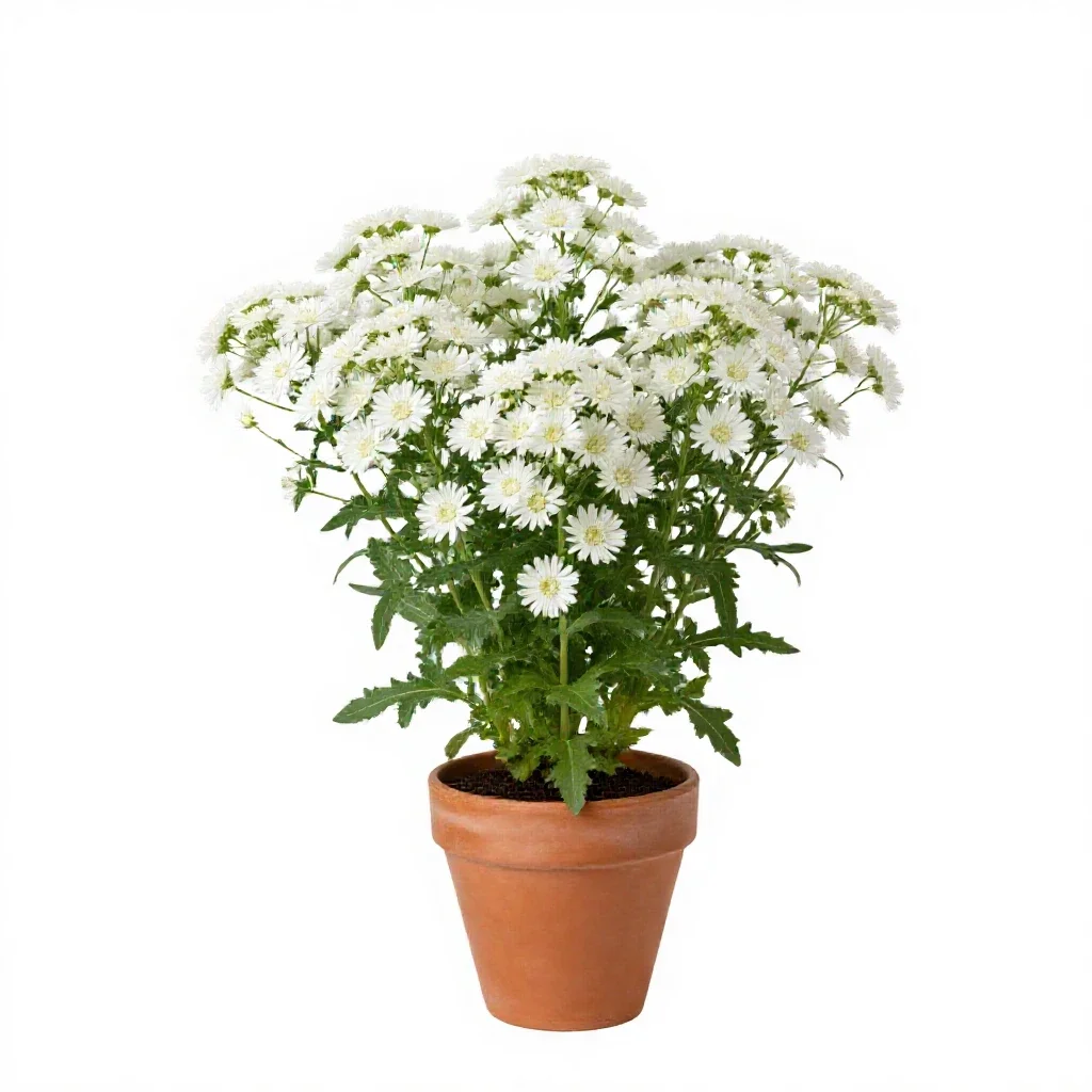 White prairie aster isolated on a white background