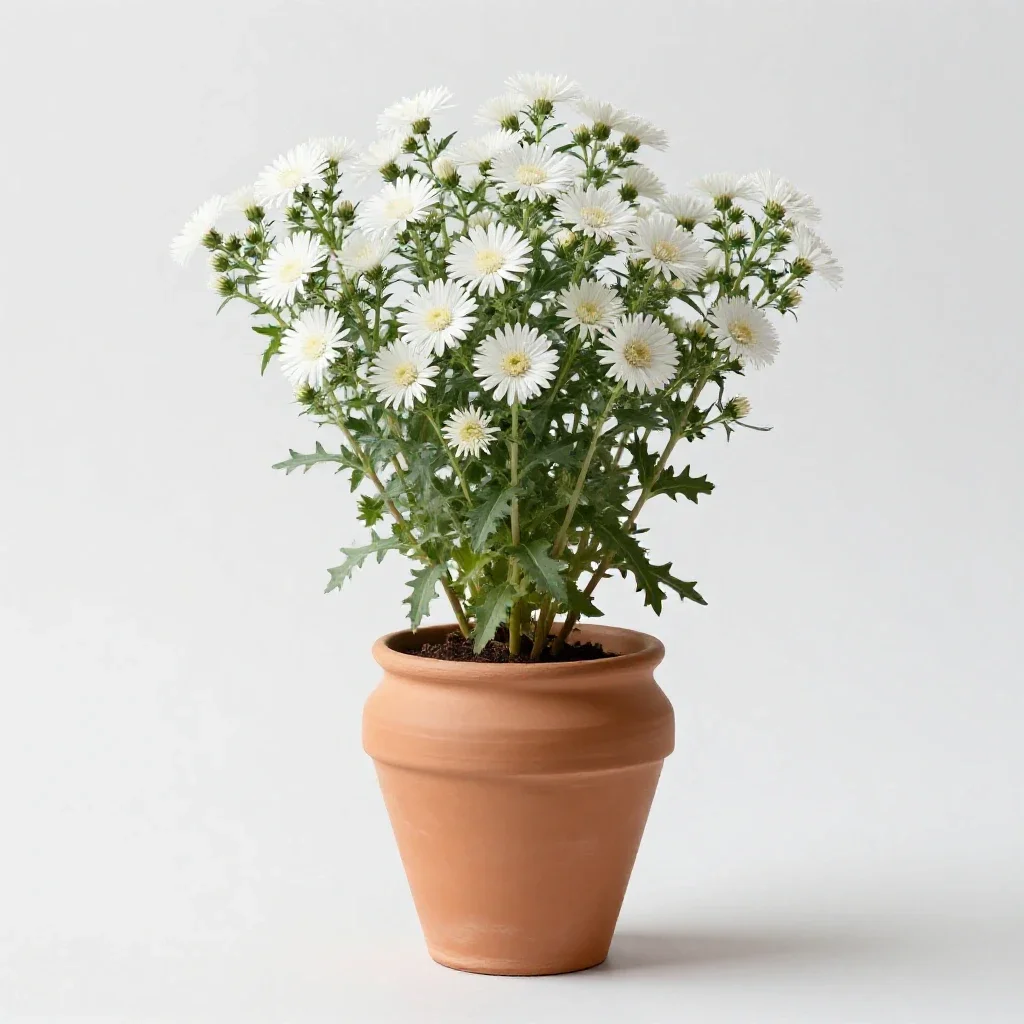 White-topped aster isolated on a white background