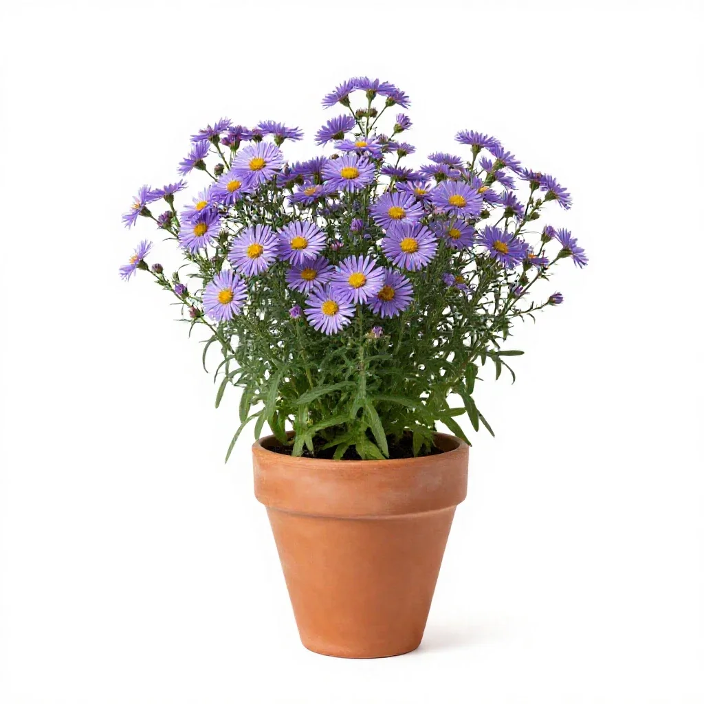 Annual salt-marsh aster isolated on a white background